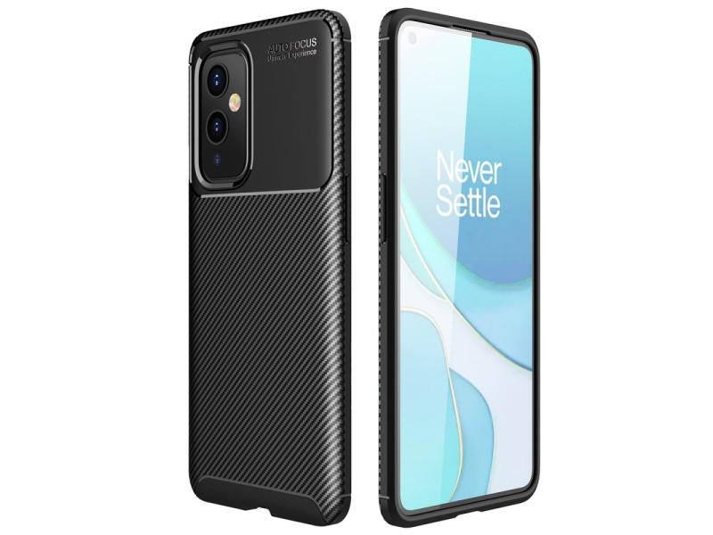 Newface One Plus 9 Kılıf Focus Karbon Silikon - Siyah