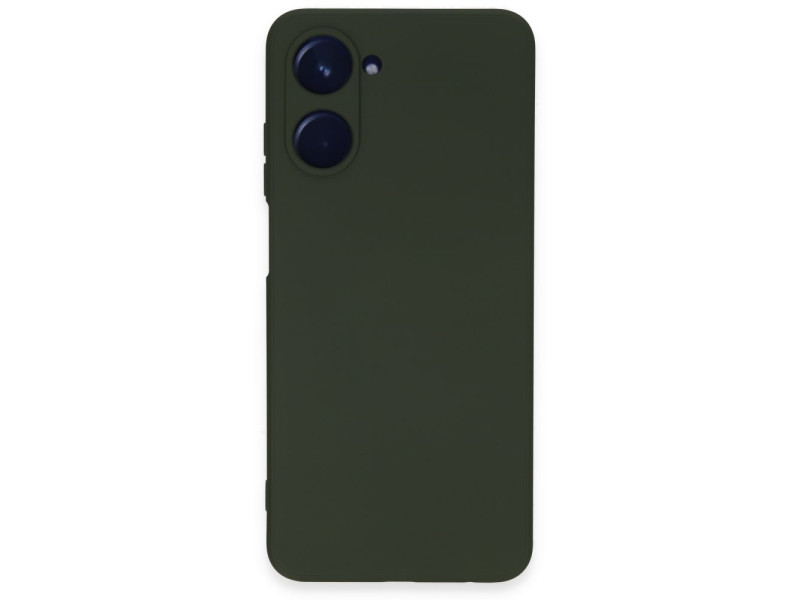 Newface Realme 10 4G Kılıf Nano içi Kadife Silikon - Koyu Yeşil