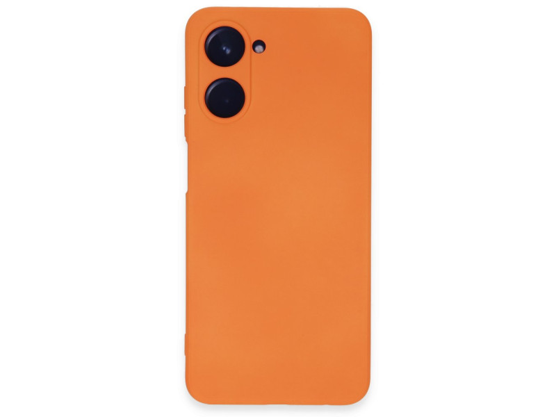Newface Realme 10 4G Kılıf Nano içi Kadife Silikon - Turuncu
