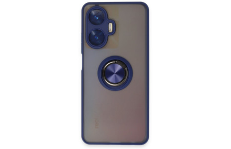 Newface Realme C55 Kılıf Montreal Yüzüklü Silikon Kapak - Lacivert