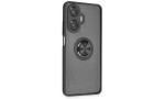 Newface Realme C55 Kılıf Montreal Yüzüklü Silikon Kapak - Siyah