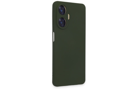 Newface Realme C55 Kılıf Nano içi Kadife Silikon - Koyu Yeşil