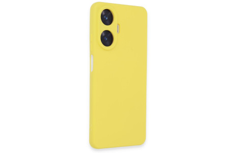 Newface Realme C55 Kılıf Nano içi Kadife Silikon - Sarı