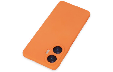 Newface Realme C55 Kılıf Nano içi Kadife Silikon - Turuncu
