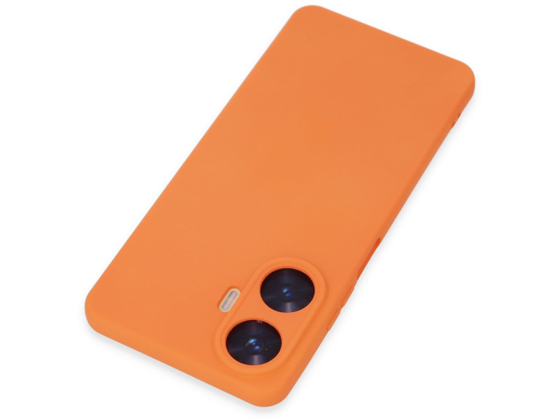 Newface Realme C55 Kılıf Nano içi Kadife Silikon - Turuncu