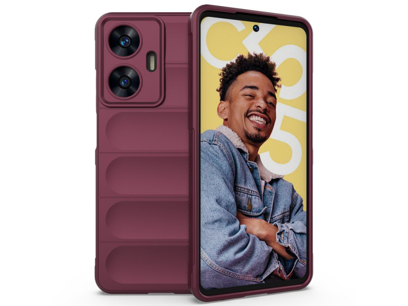 Newface Realme C55 Kılıf Optimum Silikon - Bordo