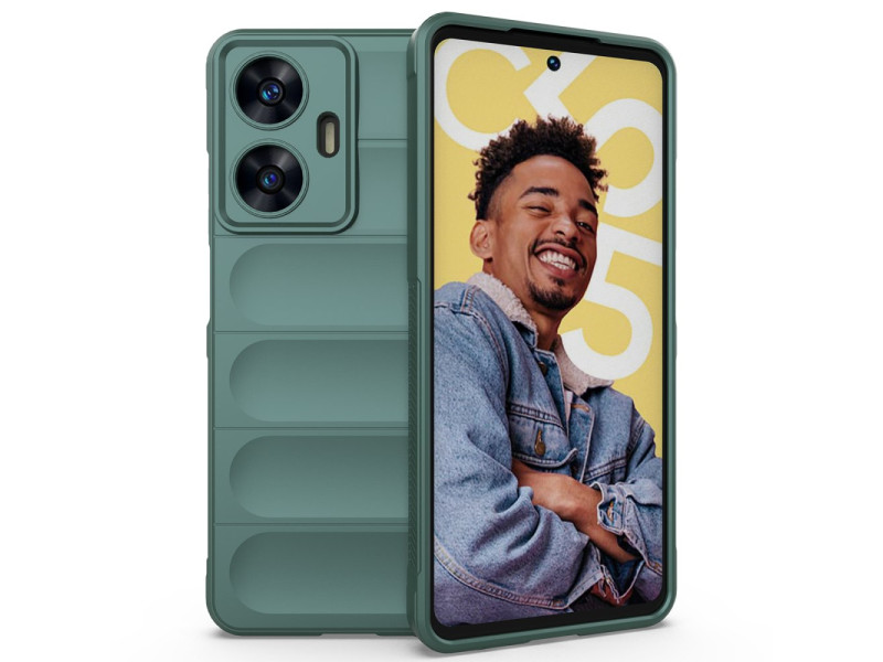 Newface Realme C55 Kılıf Optimum Silikon - Koyu Yeşil