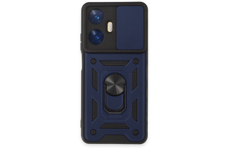 Newface Realme C55 Kılıf Pars Lens Yüzüklü Silikon - Lacivert