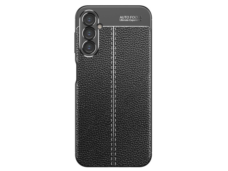Newface Samsung Galaxy A14 4G Kılıf Focus Derili Silikon - Siyah