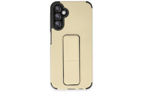 Newface Samsung Galaxy A14 4G Kılıf Mega Standlı Silikon - Gold