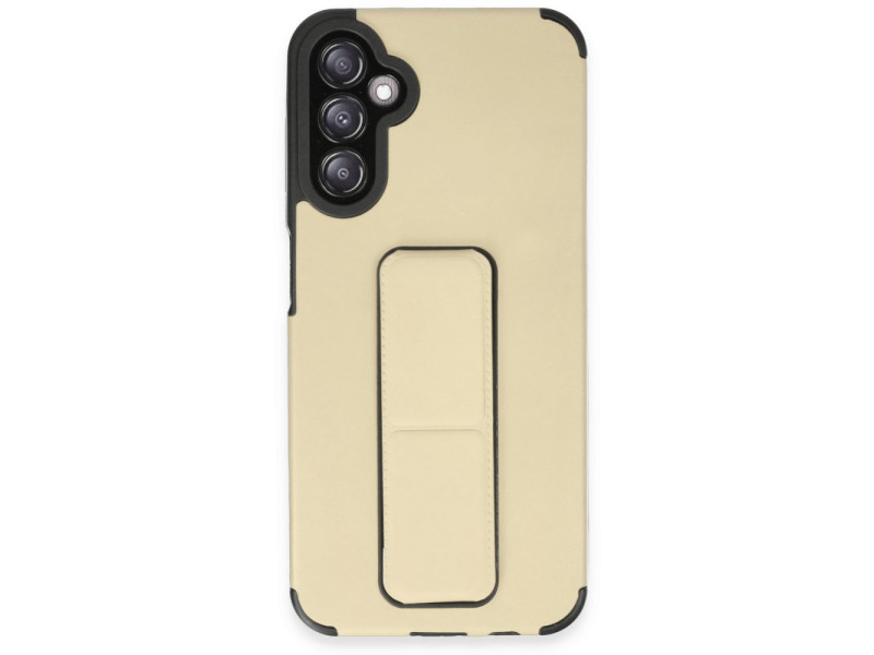 Newface Samsung Galaxy A14 4G Kılıf Mega Standlı Silikon - Gold