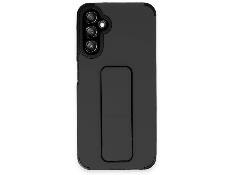 Newface Samsung Galaxy A14 4G Kılıf Mega Standlı Silikon - Siyah