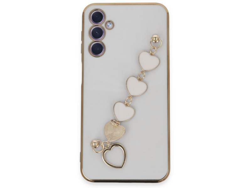 Newface Samsung Galaxy A24 4G Kılıf Esila Silikon - Beyaz