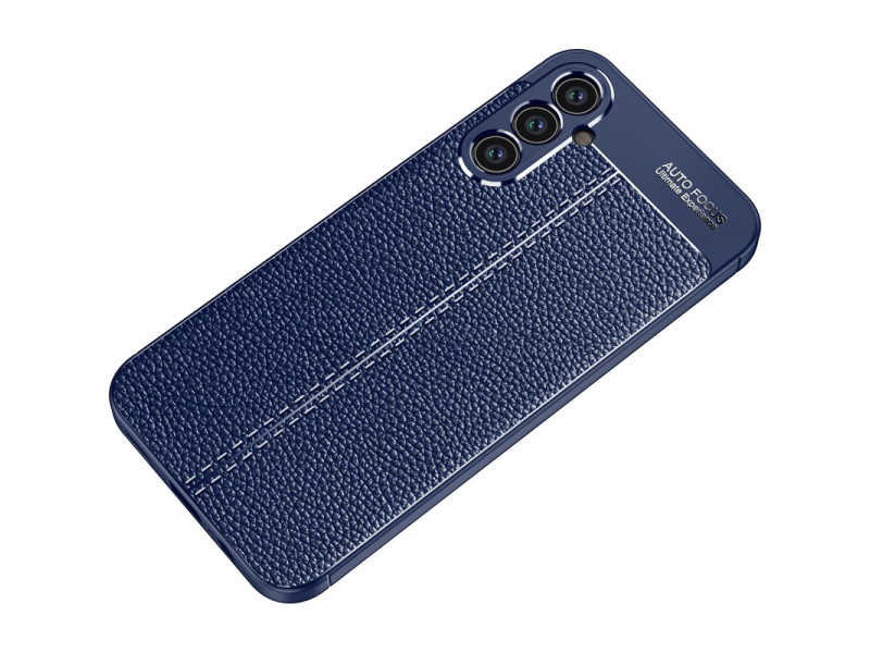 Newface Samsung Galaxy A24 4G Kılıf Focus Derili Silikon - Lacivert