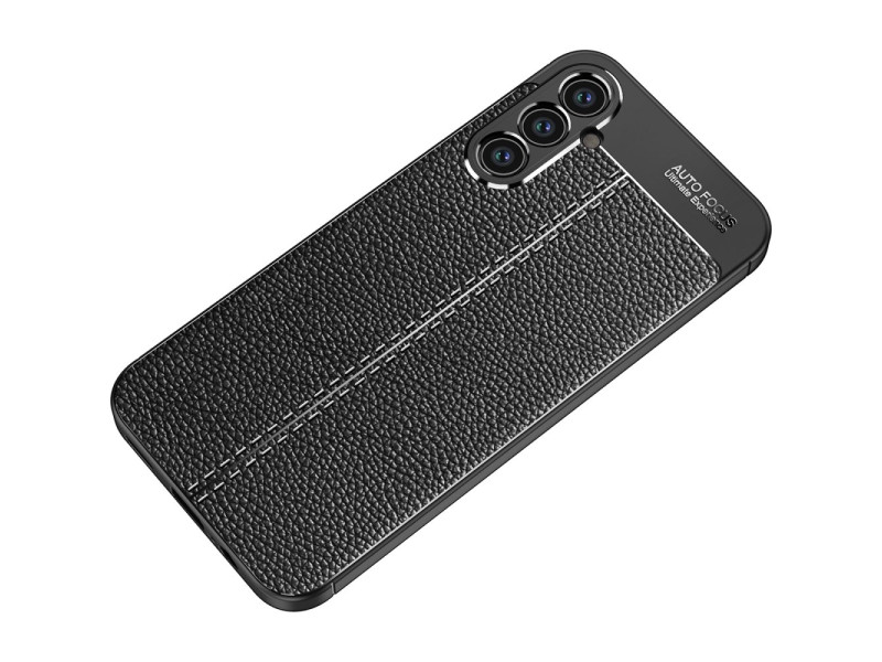 Newface Samsung Galaxy A24 4G Kılıf Focus Derili Silikon - Siyah