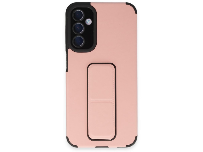 Newface Samsung Galaxy A24 4G Kılıf Mega Standlı Silikon - Pudra