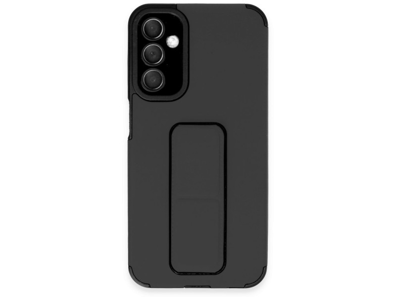 Newface Samsung Galaxy A24 4G Kılıf Mega Standlı Silikon - Siyah