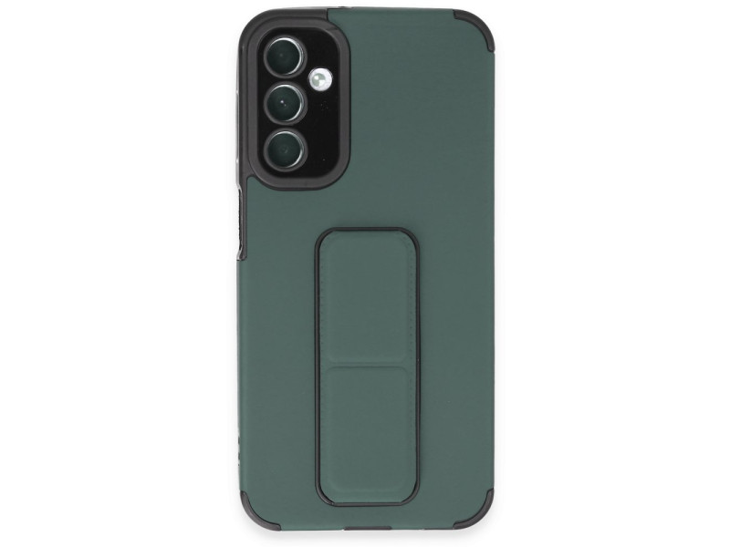 Newface Samsung Galaxy A24 4G Kılıf Mega Standlı Silikon - Yeşil