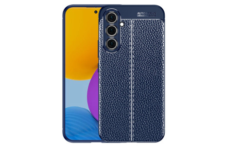 Newface Samsung Galaxy A54 5G Kılıf Focus Derili Silikon - Lacivert
