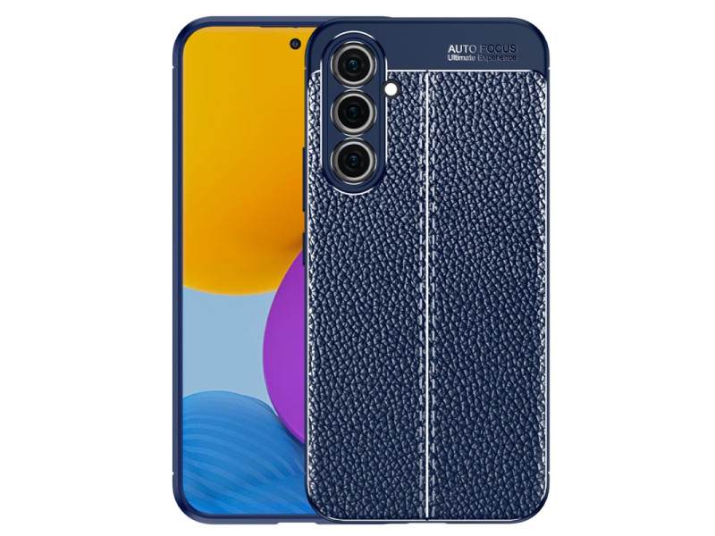 Newface Samsung Galaxy A54 5G Kılıf Focus Derili Silikon - Lacivert
