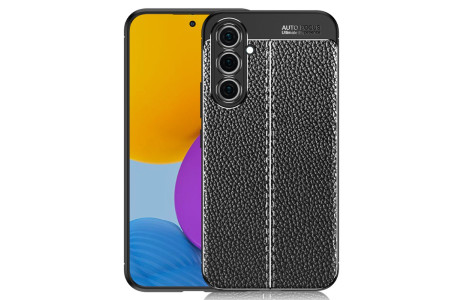 Newface Samsung Galaxy A54 5G Kılıf Focus Derili Silikon - Siyah