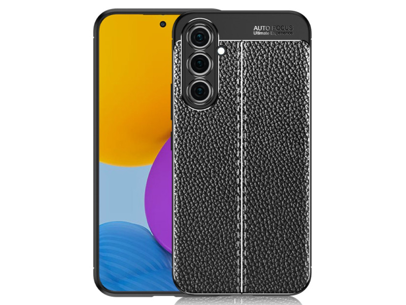 Newface Samsung Galaxy A54 5G Kılıf Focus Derili Silikon - Siyah