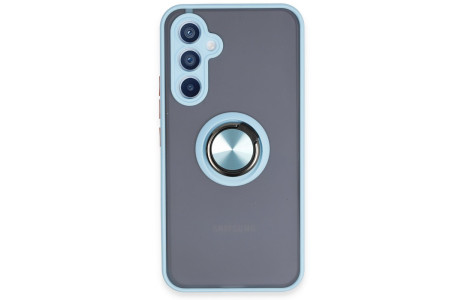 Newface Samsung Galaxy A54 5G Kılıf Montreal Yüzüklü Silikon Kapak - Buz Mavi