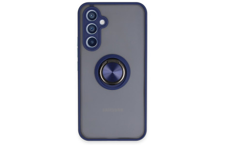 Newface Samsung Galaxy A54 5G Kılıf Montreal Yüzüklü Silikon Kapak - Lacivert