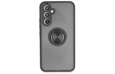 Newface Samsung Galaxy A54 5G Kılıf Montreal Yüzüklü Silikon Kapak - Siyah