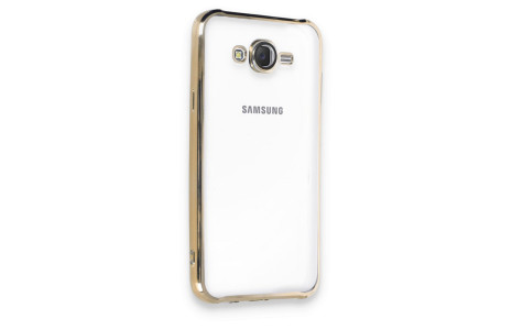 Newface Samsung Galaxy J7 Kılıf Razer Lensli Silikon - Gold
