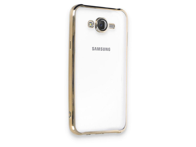Newface Samsung Galaxy J7 Kılıf Razer Lensli Silikon - Gold