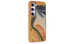 Newface Samsung Galaxy S23 Kılıf Moda Simli Kapak - Kahverengi
