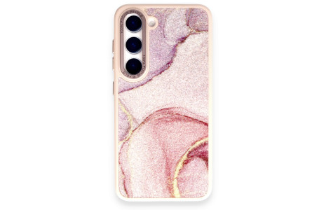 Newface Samsung Galaxy S23 Kılıf Moda Simli Kapak - Rose