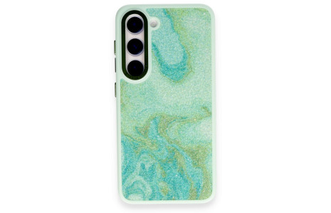 Newface Samsung Galaxy S23 Kılıf Moda Simli Kapak - Yeşil
