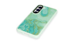 Newface Samsung Galaxy S23 Kılıf Moda Simli Kapak - Yeşil