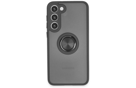 Newface Samsung Galaxy S23 Plus Kılıf Montreal Yüzüklü Silikon Kapak - Siyah