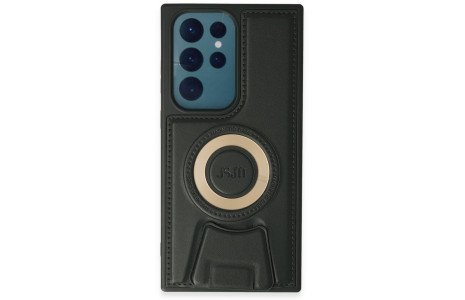 Newface Samsung Galaxy S23 Ultra Kılıf Merkür Magneticsafe Standlı Kapak - Koyu Yeşil