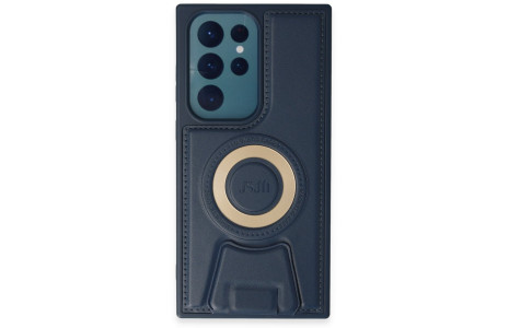 Newface Samsung Galaxy S23 Ultra Kılıf Merkür Magneticsafe Standlı Kapak - Lacivert