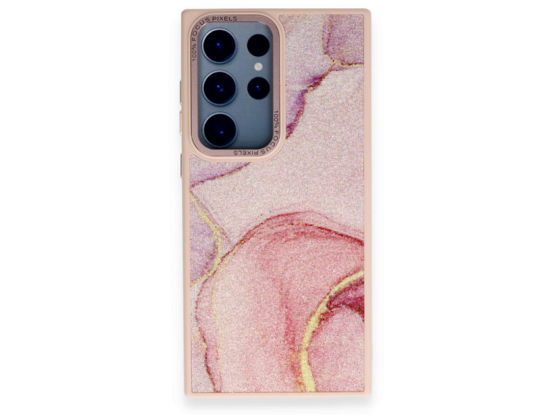Newface Samsung Galaxy S23 Ultra Kılıf Moda Simli Kapak - Rose
