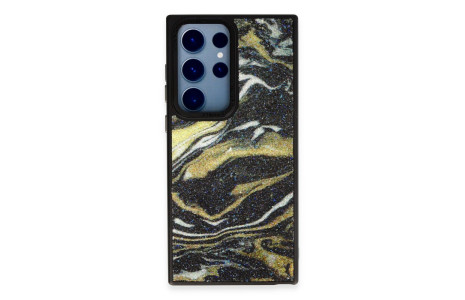 Newface Samsung Galaxy S23 Ultra Kılıf Moda Simli Kapak - Siyah