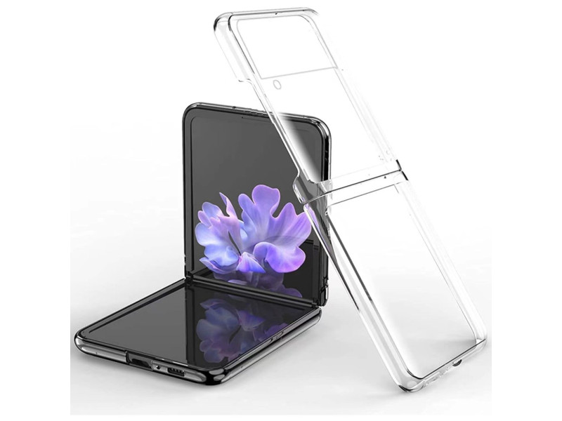Newface Samsung Galaxy Z Flip 3 Kılıf Fold TPU Silikon - Şeffaf