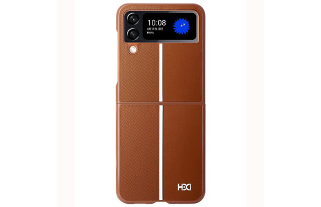 HDD Samsung Galaxy Z Flip 4 Kılıf HBC-155 Lizbon Kapak - Kahverengi