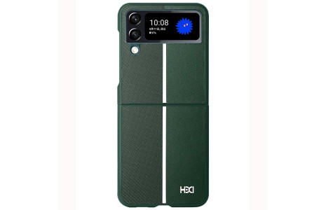 HDD Samsung Galaxy Z Flip 4 Kılıf HBC-155 Lizbon Kapak - Koyu Yeşil