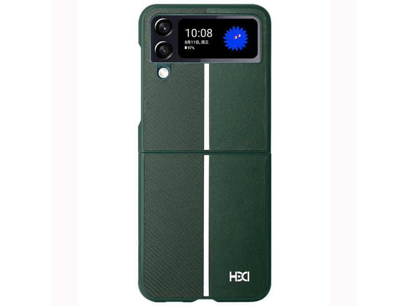 HDD Samsung Galaxy Z Flip 4 Kılıf HBC-155 Lizbon Kapak - Koyu Yeşil