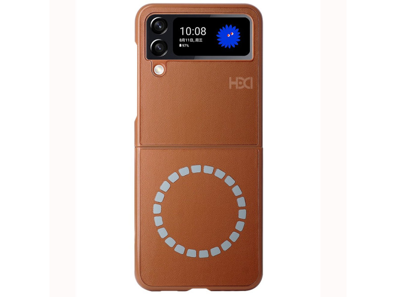 HDD Samsung Galaxy Z Flip 4 Kılıf HBC-156 Forum Magneticsafe Kapak - Kahverengi