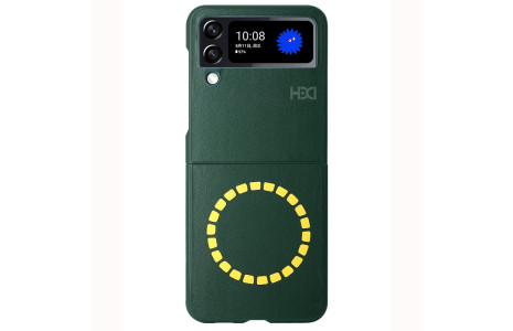 HDD Samsung Galaxy Z Flip 4 Kılıf HBC-156 Forum Magneticsafe Kapak - Koyu Yeşil