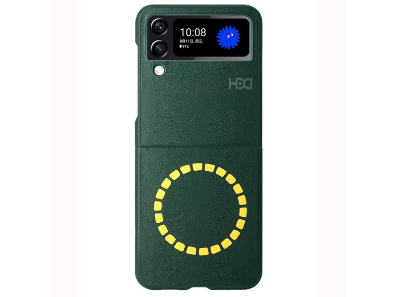 HDD Samsung Galaxy Z Flip 4 Kılıf HBC-156 Forum Magneticsafe Kapak - Koyu Yeşil