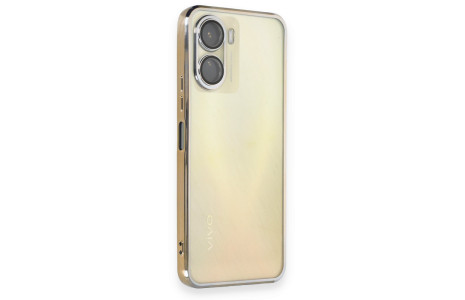 Newface Vivo Y16 Kılıf Razer Lensli Silikon - Gold