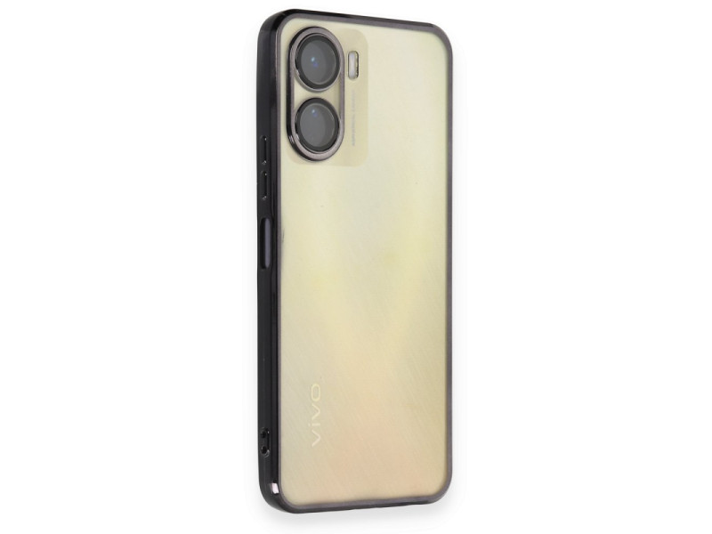 Newface Vivo Y16 Kılıf Razer Lensli Silikon - Siyah
