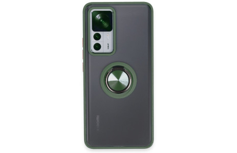 Newface Xiaomi Mi 12T Pro Kılıf Montreal Yüzüklü Silikon Kapak - Yeşil